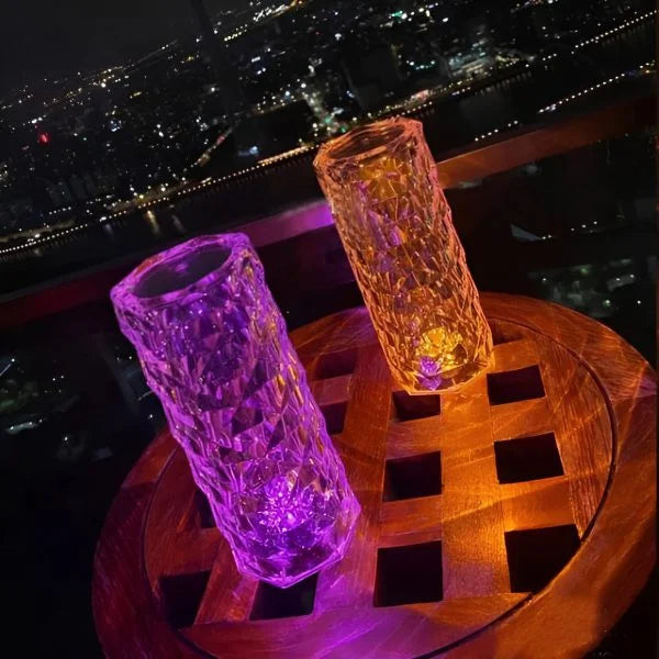 16 Colors USB Rechargeable Crystal Rose Diamond Touch Lamp