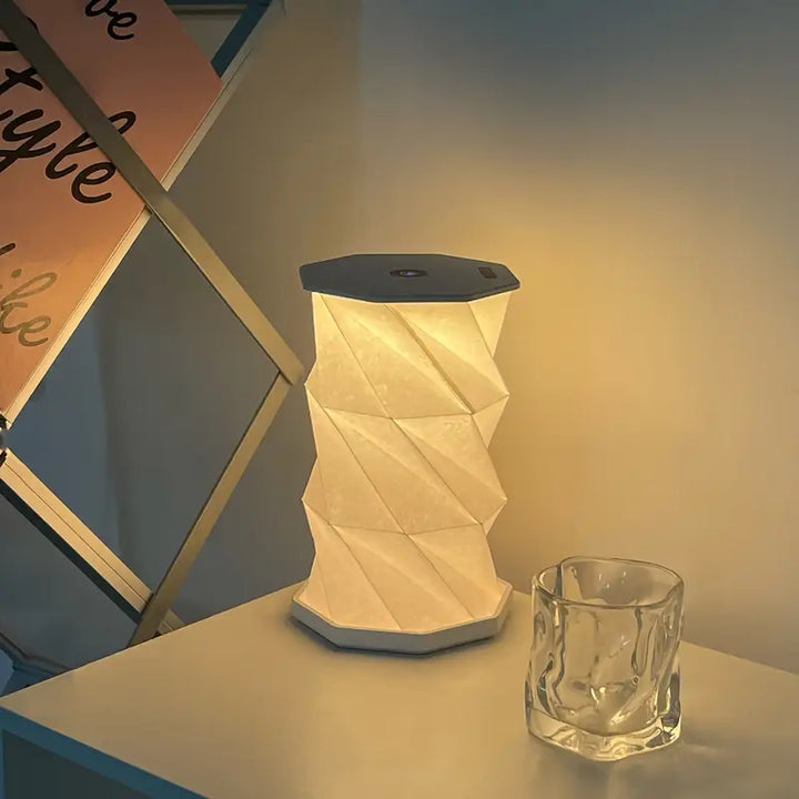 Portable Folding Wooden Table Lamp