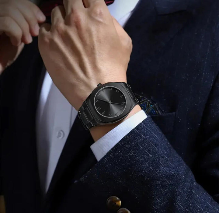 Black Aura Quartz Watch β Stylish Analog Watch For Men & Boys