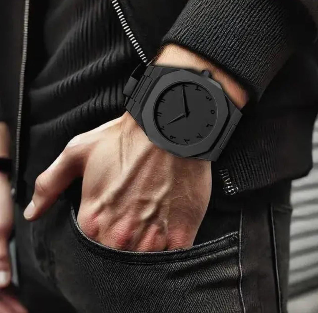 Black Aura Quartz Watch β Stylish Analog Watch For Men & Boys