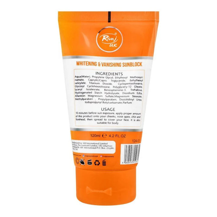 Rivaj Whitening And Vanishing Sunblock Spf 60
