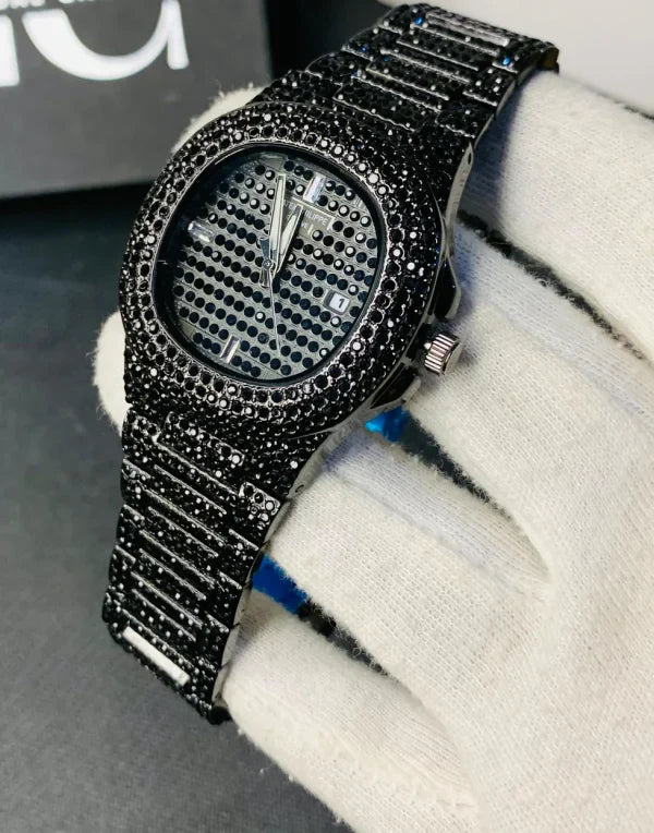 New Watch Collection Black Stone / Blacked Iced Out Stain-less