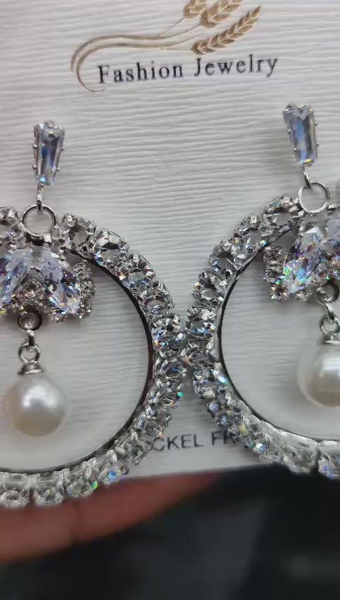 Imported Elegant Earrings {Silver }