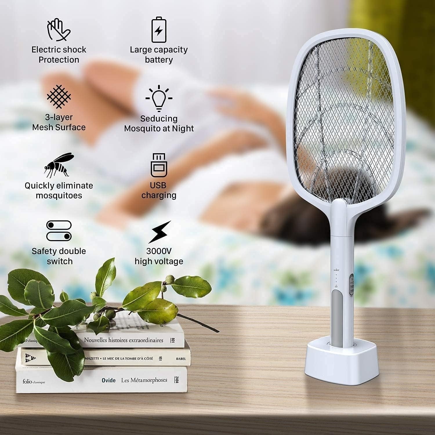 2 In 1 Electric Rechargeable Mosquito Killer With UV Light