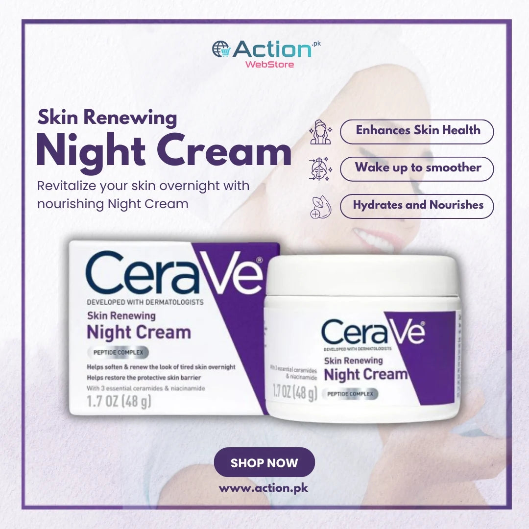 Cerave 4-in-1 Skincare Bundle: Night Cream, Sunblock, Cleanser & Serum For Radiant Skin