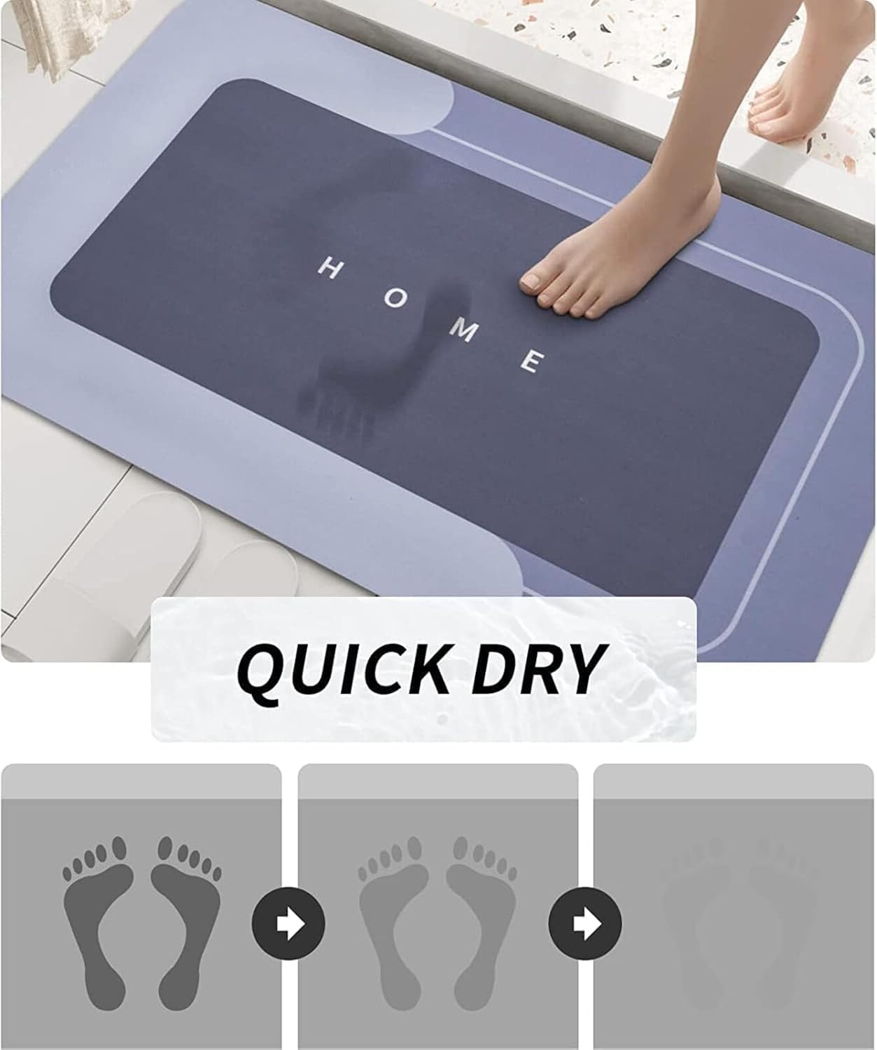 Best Quality Quick-dry Non-slip Home Mat – Absorbent, Washable Square