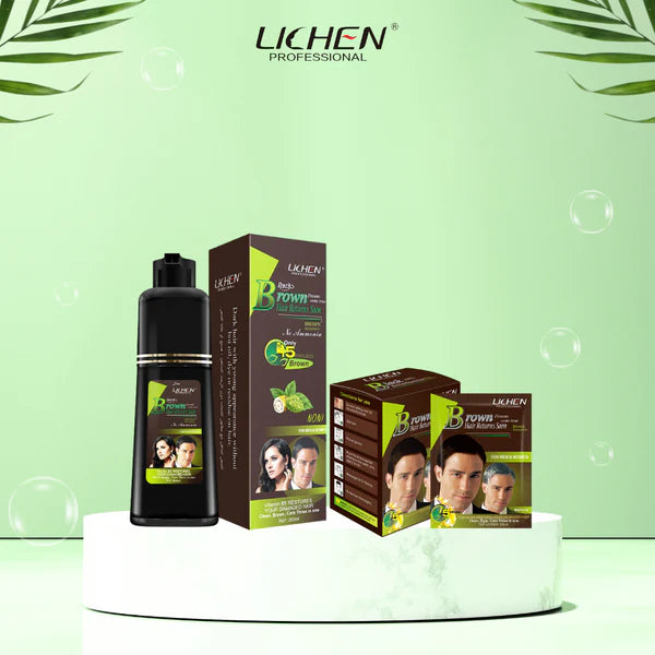 200ml Lichen Hair Color Shampoo Black/dark Brown