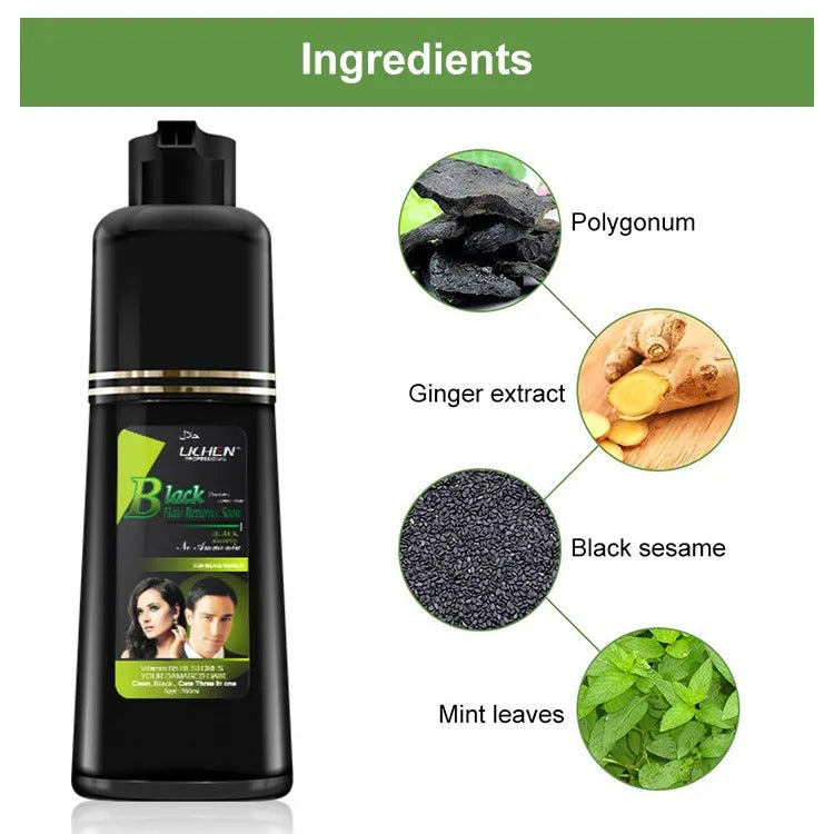 200ml Lichen Hair Color Shampoo Black/dark Brown