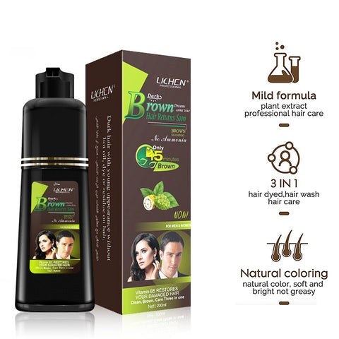200ml Lichen Hair Color Shampoo Black/dark Brown