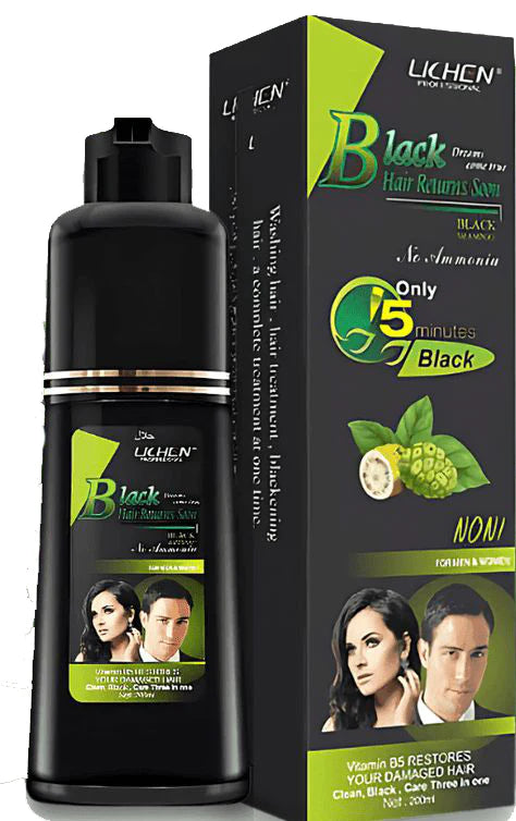 200ml Lichen Hair Color Shampoo Black/dark Brown