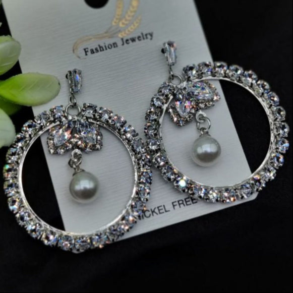 Imported Elegant Earrings {Silver }