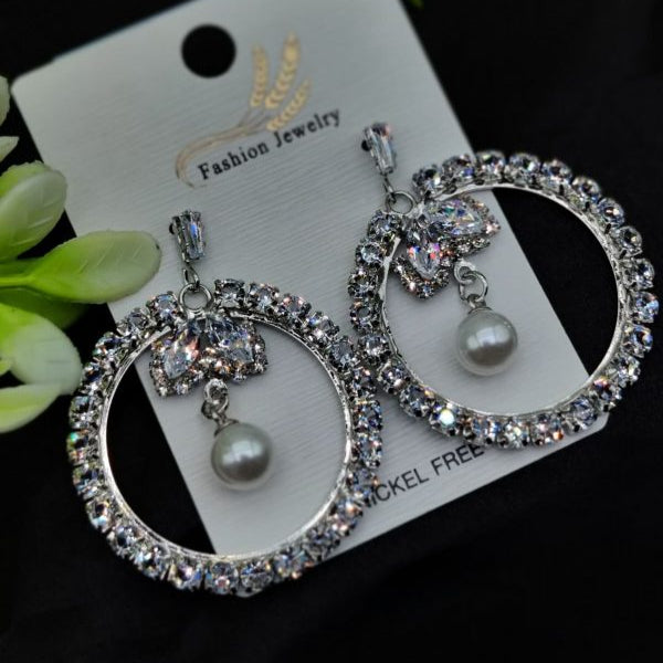 Imported Elegant Earrings {Silver }
