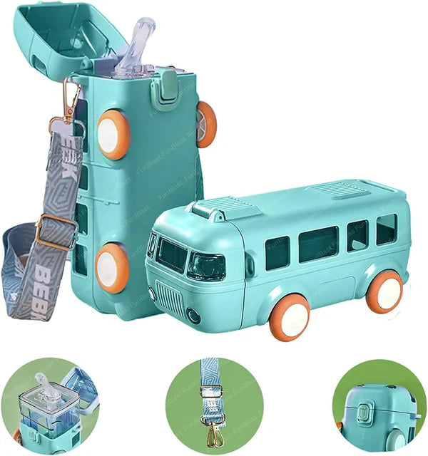 🚌 Imported 500ml Bus Water Bottle for Kids 👧👦